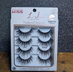 Kiss Lash Couture Naked Drama Collection False Eyelashes Ruffle 4 Pairs Reusable